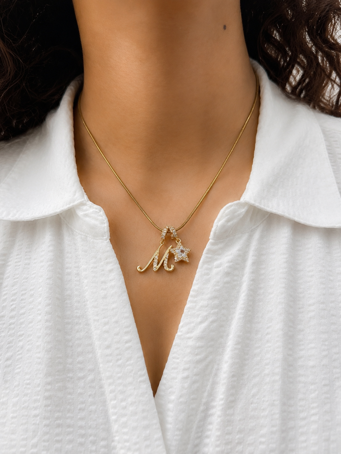 Initial Star Charm Necklace