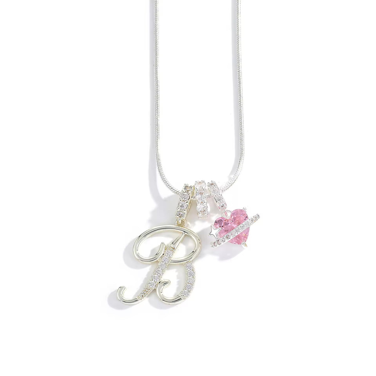 Initial Heart Charm Necklace