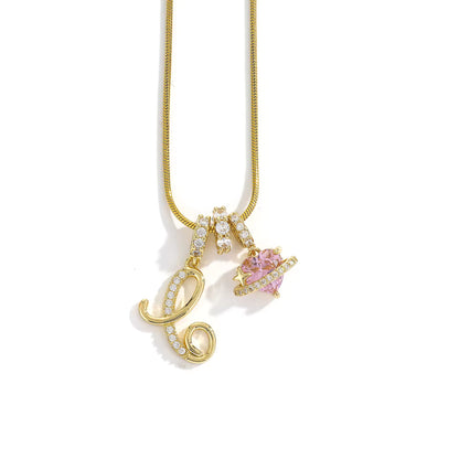Initial Heart Charm Necklace