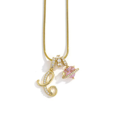 Initial Heart Charm Necklace