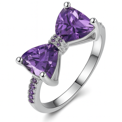 Violet Bow Crystal Ring