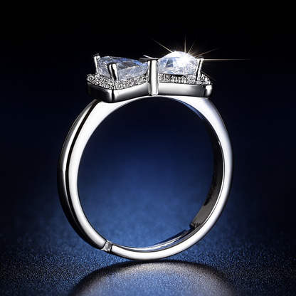 Midnight Bow Crystal Ring