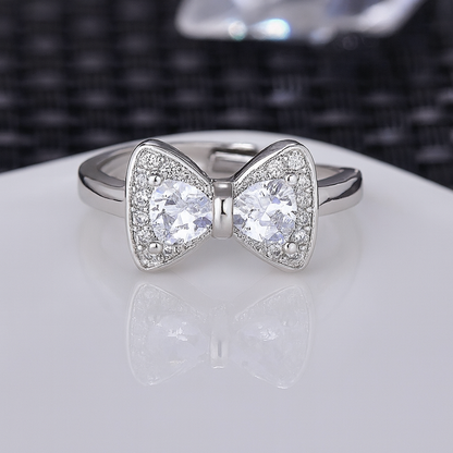 Midnight Bow Crystal Ring