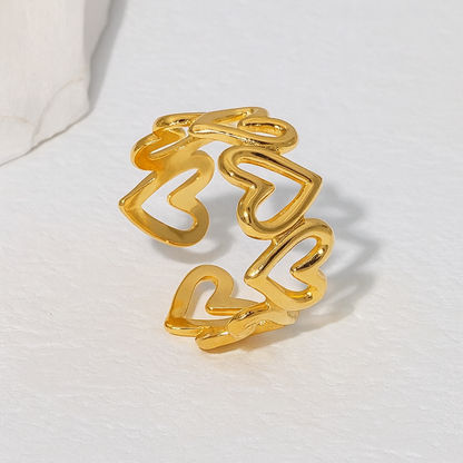 Golden Heartwave Open Ring