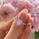 Blush Halo Heart Ring