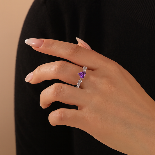 Violet Heart Radiance Ring