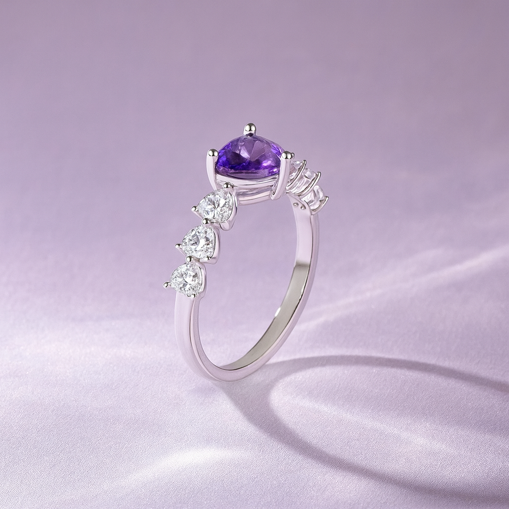 Violet Heart Radiance Ring