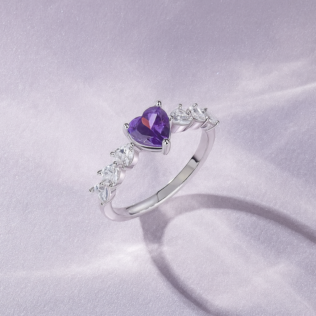 Violet Heart Radiance Ring