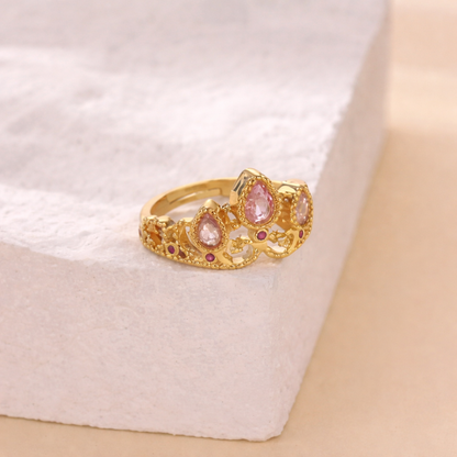 Rosé Royale Dual-Tear Crown Ring