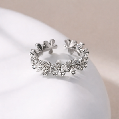 LumiBloom Adjustable Floral Band Ring