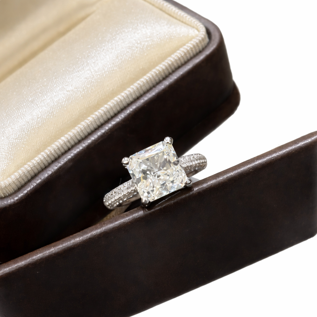Regal Lumière Princess-Cut Halo-Style Ring