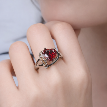 Regal Crimson Orbit Statement Ring