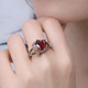 Regal Crimson Orbit Statement Ring