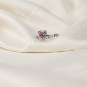 Celestia Lavender Heart Solitaire Ring