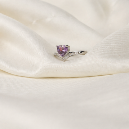 Celestia Lavender Heart Solitaire Ring
