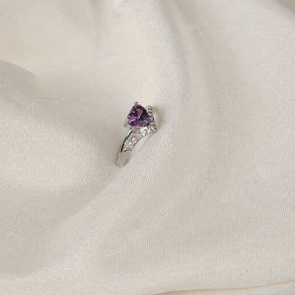 Celestia Lavender Heart Solitaire Ring