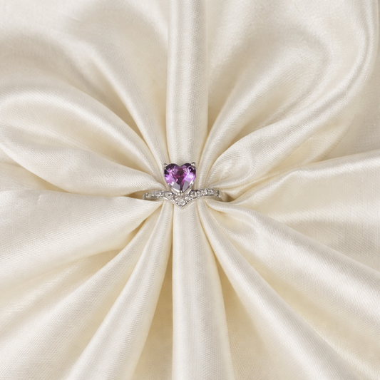 Celestia Lavender Heart Solitaire Ring