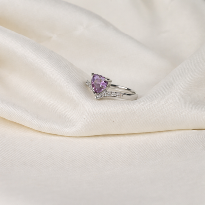 Celestia Lavender Heart Solitaire Ring