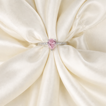 Celestia Blush Pear Solitaire Ring