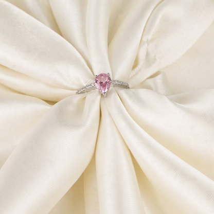 Celestia Blush Pear Solitaire Ring
