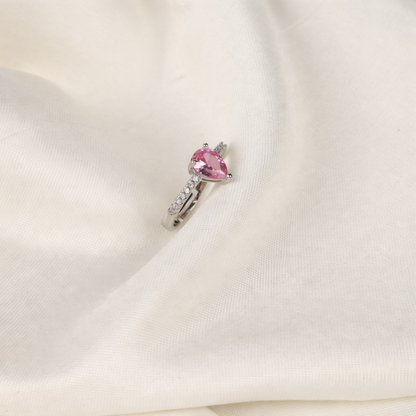 Celestia Blush Pear Solitaire Ring