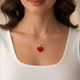 Ruby-Red Crystal Heart Pendant Necklace