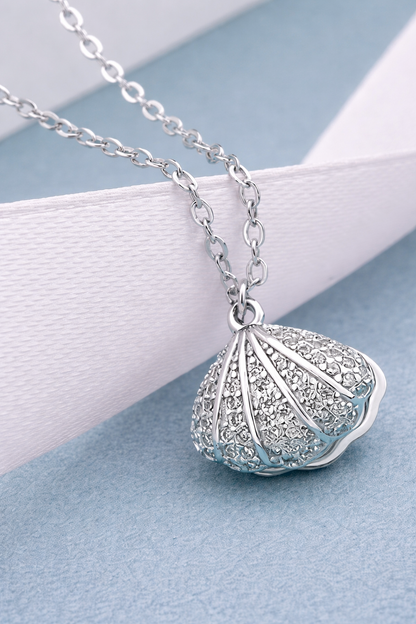 Luna Pearl Shell Crystal Pendant Necklace