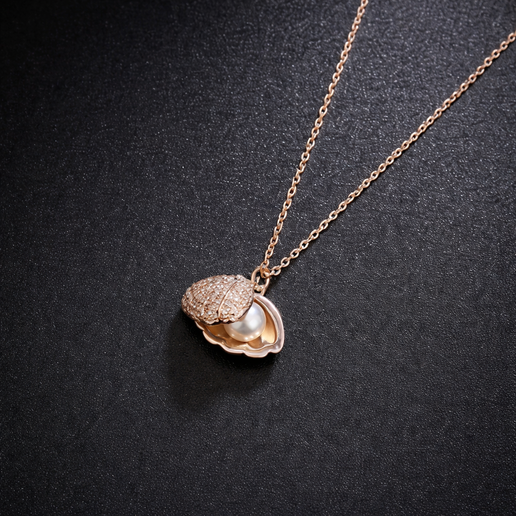 LumiShell Pearl Radiance Pendant Necklace