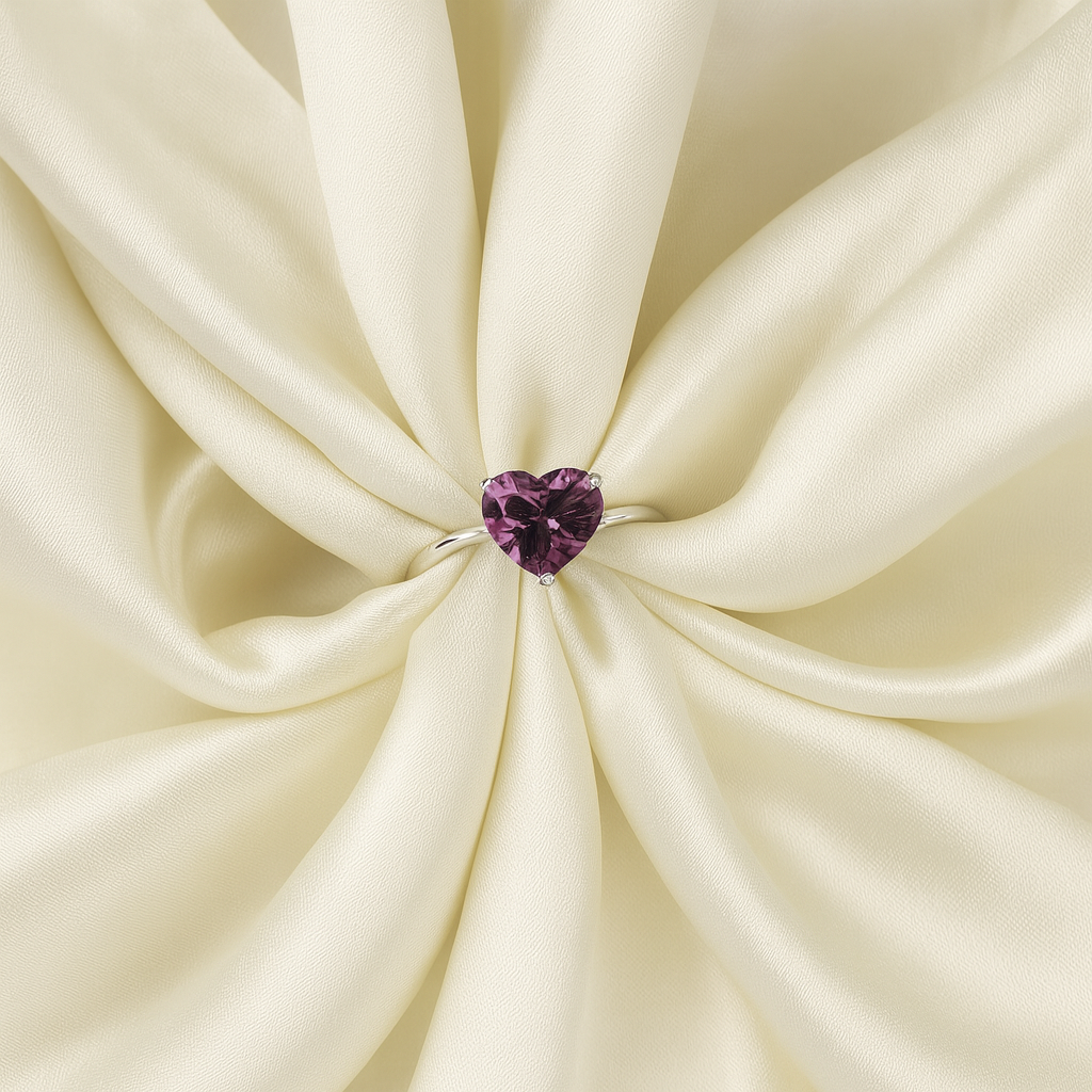 Amethyst Heart Luxe Ring