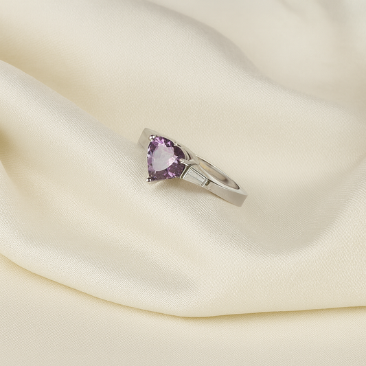 Amethyst Heart Luxe Ring