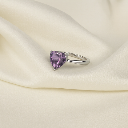 Amethyst Heart Luxe Ring