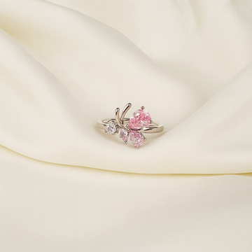 Blush Wings Crystal Butterfly Ring
