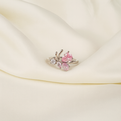 Blush Wings Crystal Butterfly Ring