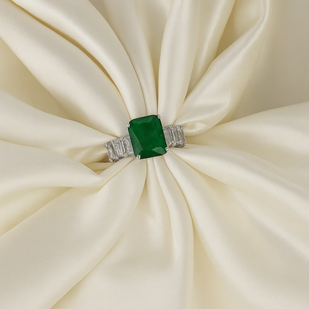 Emerald Luxe Baguette Ring