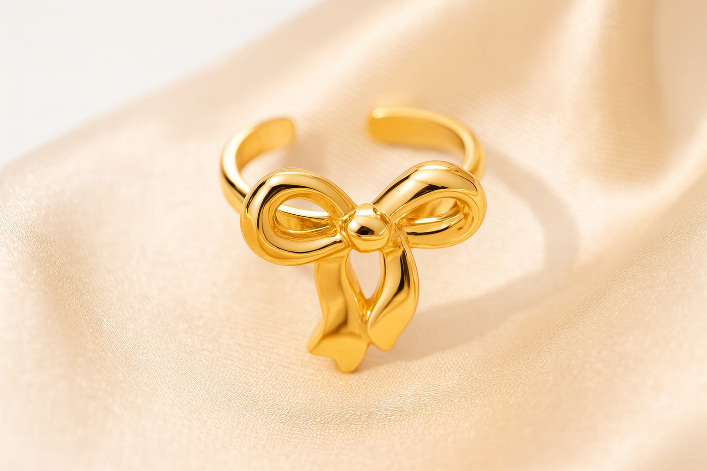 Golden Ribbon Grace Adjustable Ring