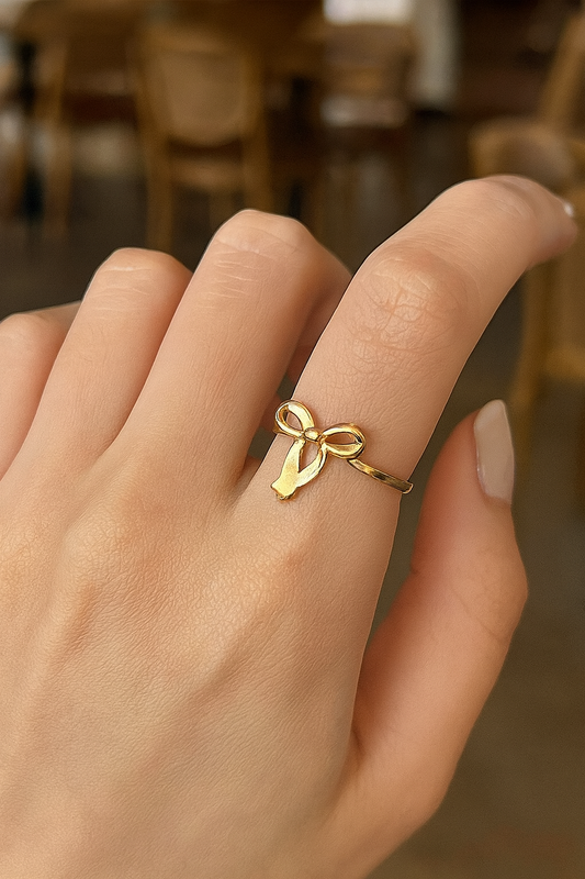 Golden Ribbon Grace Adjustable Ring