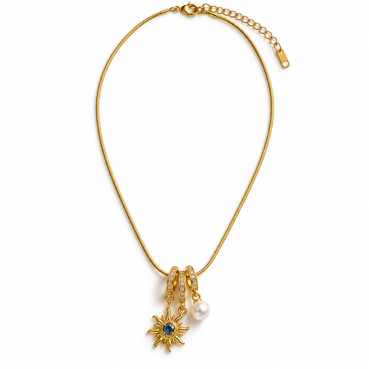 Celestial Pearl Sun Necklace
