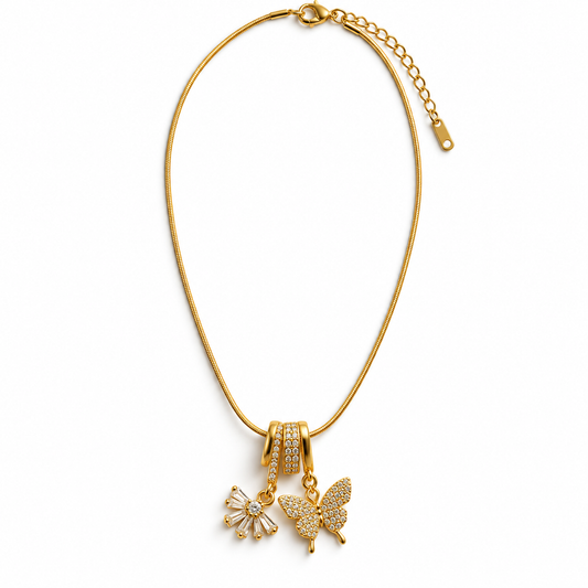 Golden Butterfly Charm Necklace