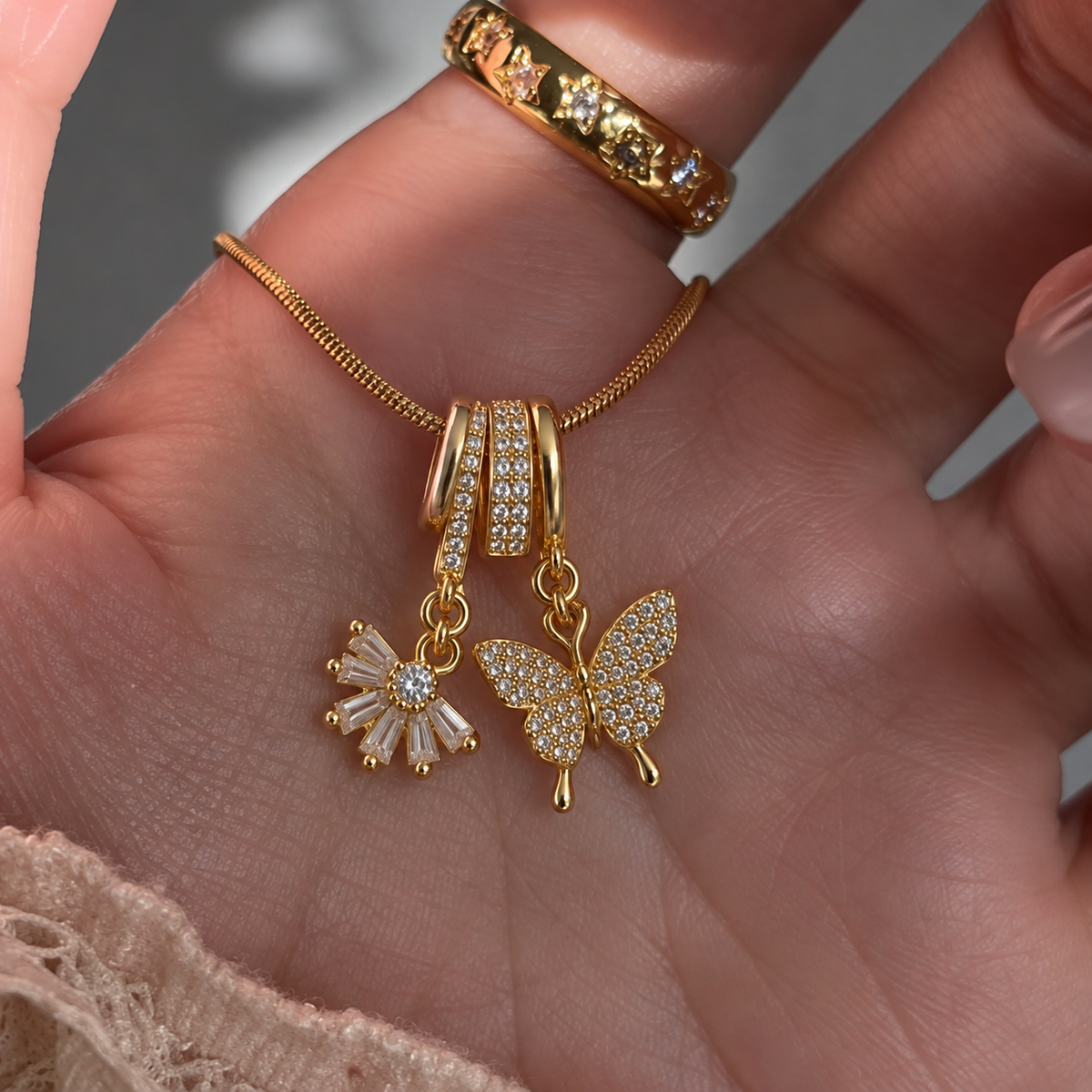 Golden Butterfly Charm Necklace