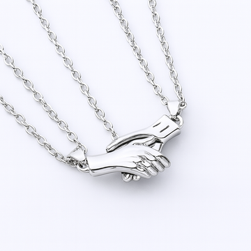 Magnetic Handshake Pendant Necklace