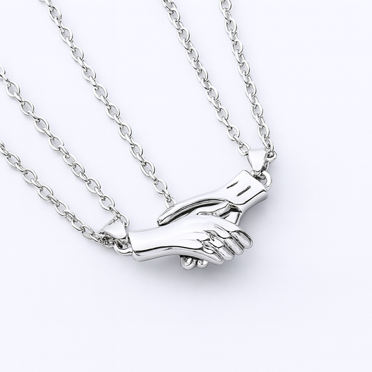 Magnetic Handshake Pendant Necklace