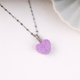 Crystal-Texture Heart Pendant Necklace
