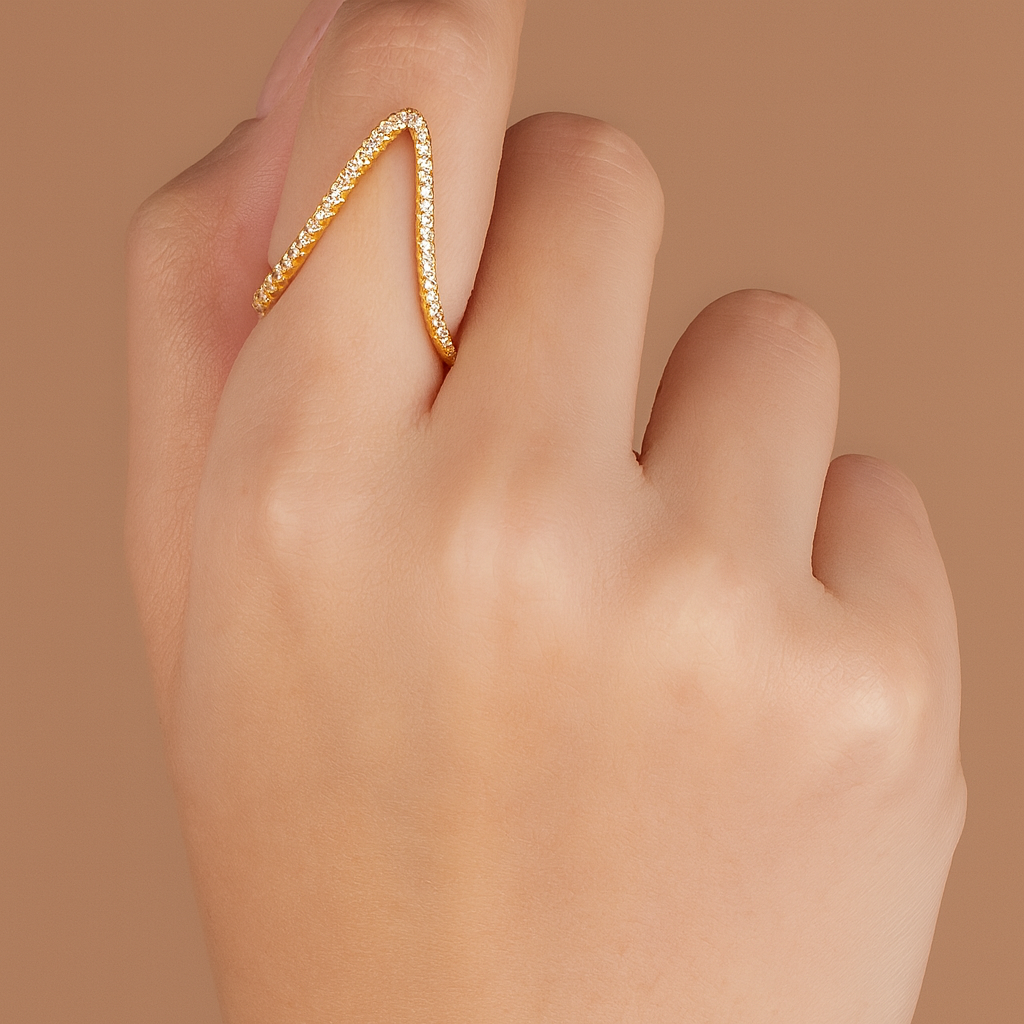 Radiant V-Curve Diamond Band