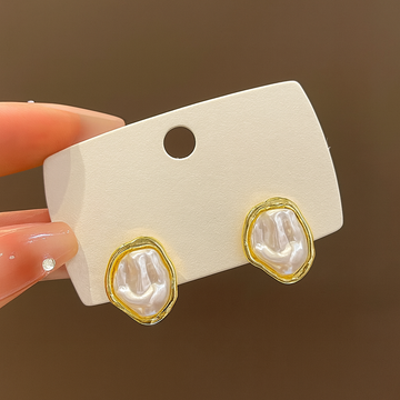 Luxe Irregular Pearl Studs