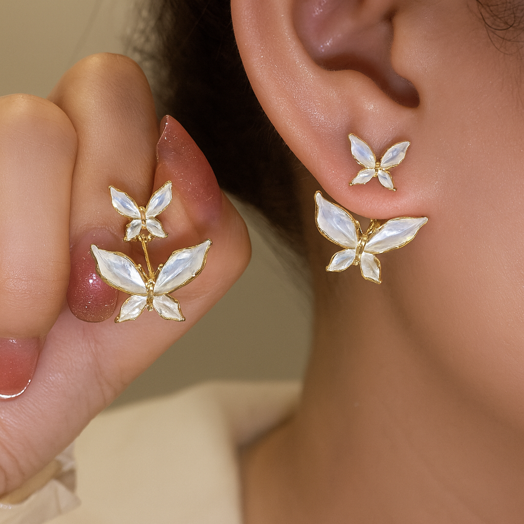 Luminous Crystal Butterfly Earrings