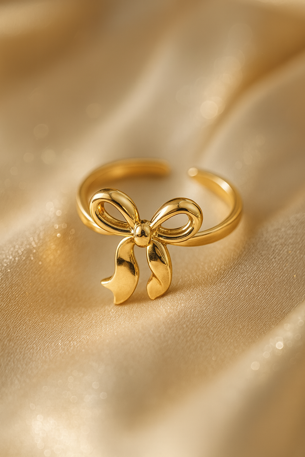 Golden Ribbon Grace Adjustable Ring