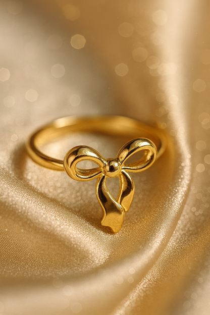 Golden Ribbon Grace Adjustable Ring