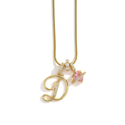 Initial Heart Charm Necklace