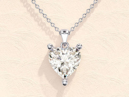 Solitaire Heart Pendant Necklace
