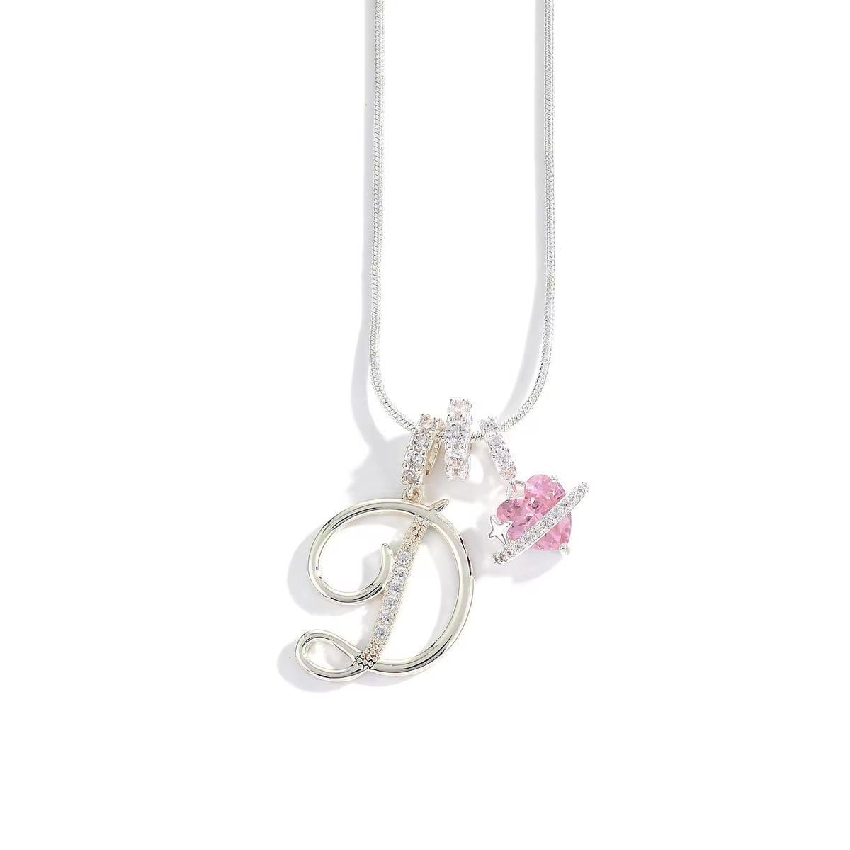 Initial Heart Charm Necklace